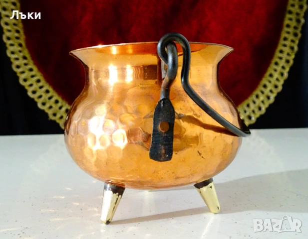 Медно менче 100 мл.,ръчно ковано , снимка 4 - Антикварни и старинни предмети - 54045321