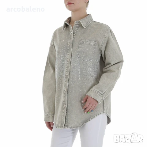 Дамска дънкова риза-яке, снимка 2 - Ризи - 51165678