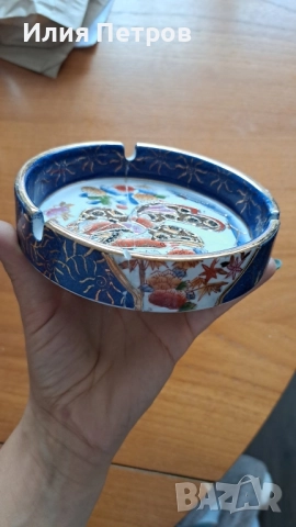 китайски порцелан лампа, 2 вази и пепелник-подарък, снимка 3 - Други ценни предмети - 51541447