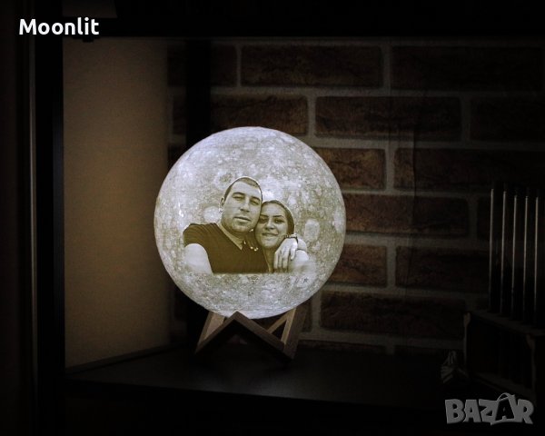 Лунна лампа със снимка и текст - 4 размера/ 3 или 16 цвята на светлината , снимка 9 - Арт сувенири - 35561134