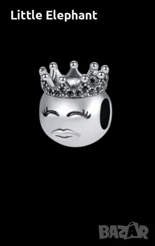 Елемент Пандора емоджи"Kiss"с коронка/нов