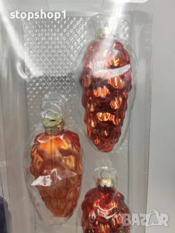 Стъклени Коледни играчки украса 4броя в опаковка Christmas , снимка 3 - Декорация за дома - 48015697
