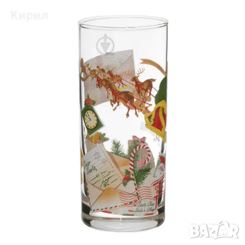 Комплект 4 бр. чаши 270 млс Коледен декор D343 Uniglass Poshta Sant