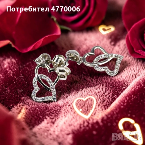 Сребърни обеци, снимка 2 - Обеци - 53889683