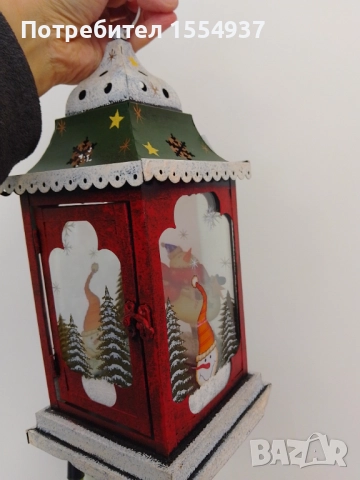 Метален фенер коледен, 30см, снимка 2 - Декорация за дома - 52811808
