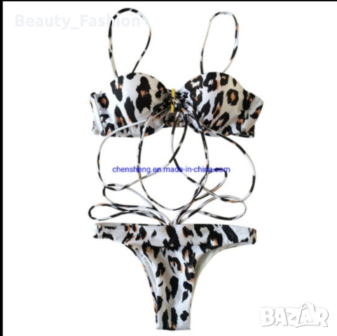 Секси бански с леопардов принт, снимка 3 - Бански костюми - 44701297