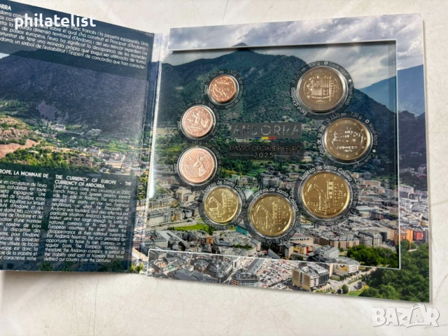 Андора 2025 - комплектен сет от 1 цент до 2 евро - банков Евро сет, 8 монети BU, снимка 2 - Нумизматика и бонистика - 54115877