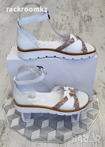 Дамски сандали от естествена кожа със затворена пета в бял цвят в Сандали в  гр. Пловдив - ID37156246 — Bazar.bg