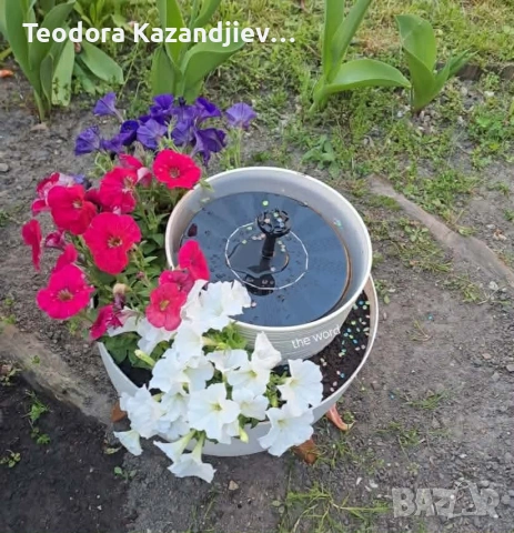 Соларен фонтан с три режима на разпръскване на водата, снимка 5 - Градински мебели, декорация  - 54348295