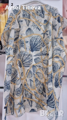 Туника-рокля за плажа в модерни цветни принтове и в свободна права кройка, универсален размер, снимка 5 - Рокли - 44789720