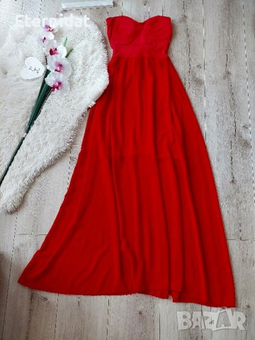 дълга червена рокля , снимка 3 - Рокли - 42341428