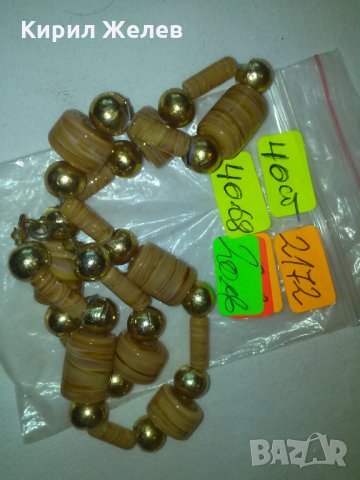 СТАРО КОЛИЕ от ВЕНЕЦИАНСКО СТЪКЛО МУРАНО и БРОНЗ 2172, снимка 4 - Колекции - 29555381