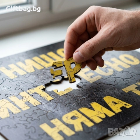 Дървен пъзел „Нищо интересно няма тук“, снимка 3 - Игри и пъзели - 54108096