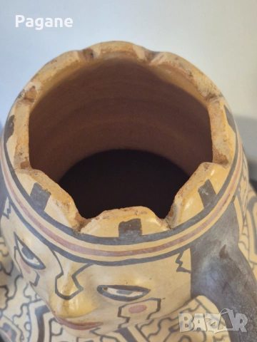 Рядък автентичен съд Шипибо (Перу) – Ръчно изработена керамика от Амазония, снимка 5 - Антикварни и старинни предмети - 53301975