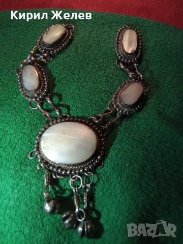 САЧАНЕНА с БЯЛ ИВИЧЕСТ АХАТ ОРИЕНТАЛСКА СТАРИНЕН СТИЛ ОГЪРЛИЦА 5022, снимка 7 - Антикварни и старинни предмети - 29614880