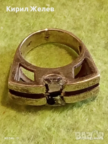 Сребърен пръстен с два камъка ТИ и АЗ масивен майсторска изработка 24873, снимка 14 - Пръстени - 52909374