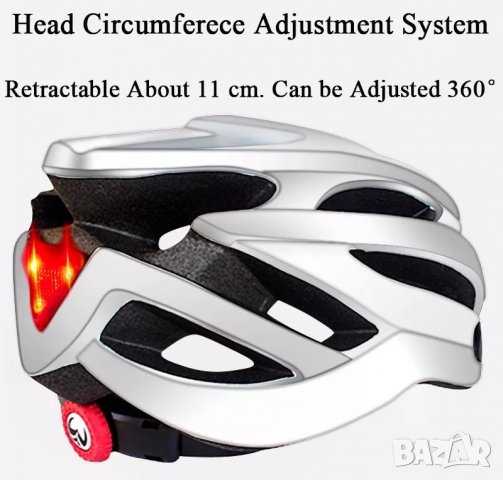 Умна каска за велосипед с LED светлина, каска за колело със стоп светлина, каска за колоездене, шлем, снимка 3 - Аксесоари за велосипеди - 38729528