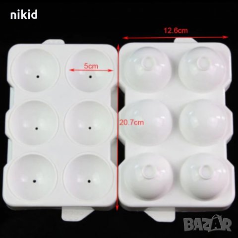 2 части 6 големи топки топчета пластмасова форма за фондан лед шоколад и др