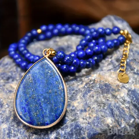 Висулка с лапис лазули лазурит, снимка 2 - Колиета, медальони, синджири - 49744364