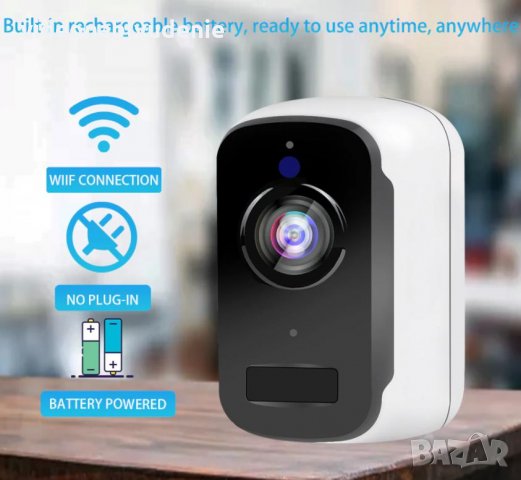WiFi 3MPx FULL HD Водонепромокаема Презареждаеми Батерии 18650 IP Портативна Камера 128 mSDКартаСлот, снимка 2 - Комплекти за видеонаблюдение - 32081607