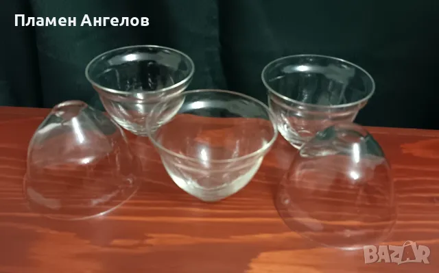 Комплект от 5 ретро стъклени вложки. , снимка 2 - Прибори за хранене, готвене и сервиране - 49349462