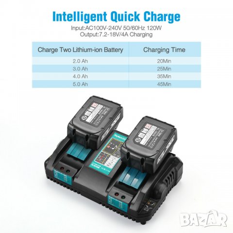 Зарядно за батериите BL MAKITA 14.4V - 18V, снимка 4 - Винтоверти - 26558281