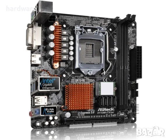 дънна платка asrock H110M-ITX/ac socket 1151, снимка 2 - Дънни платки - 17706512