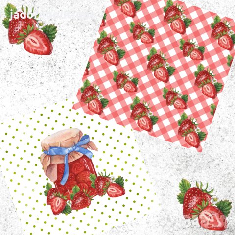 Дигитална хартия дизайнерска скрапбук хартия Strawberry jam, снимка 11 - Други - 37662530
