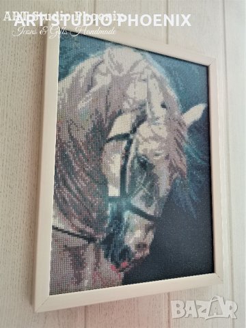 Диамантен гоблен "Бял кон", снимка 3 - Картини - 31679529