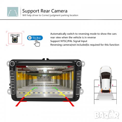 Мултимедия, VW, 8" плеър, двоен дин, volkswagen, навигация, Golf 5 6, passat, touran, Seat, Skoda 8", снимка 6 - Аксесоари и консумативи - 37057079