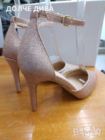 НАМАЛЕНИЕ-Дамски обувки м. 100 шампанско / тъмно злато брокат /, снимка 3 - Дамски елегантни обувки - 40427908
