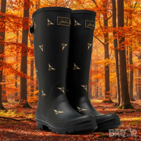 Черни гумени ботуши Joules Full Leg Bee номер 40-41