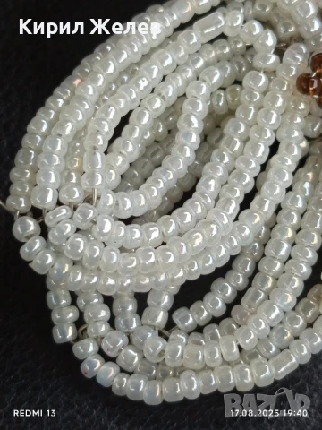 Много нежно бяло цвете изработено от стъклена мъниста подходящ аксесоар за сватба 48871, снимка 4 - Други - 51395560