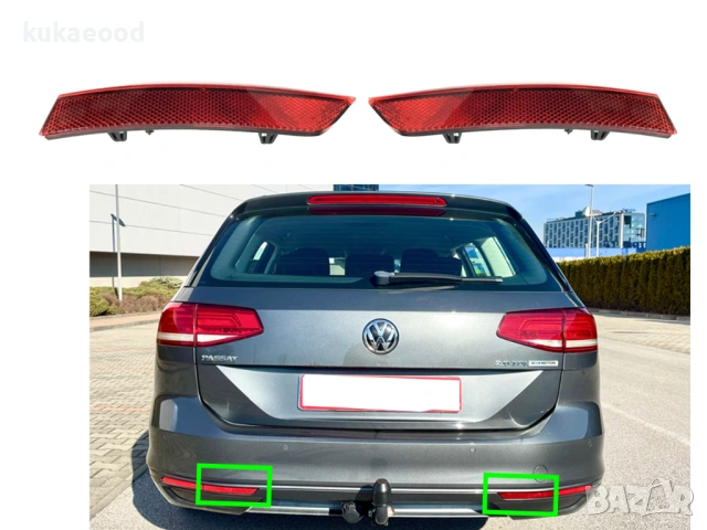 Рефлектор за задна броня на VW Passat B8, снимка 5 - Части - 54106724