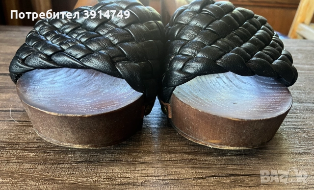 Кожени сандали, висококачествена изработка, с платформа и висок ток в чудесно състояние, 38, снимка 6 - Дамски обувки на ток - 51730121