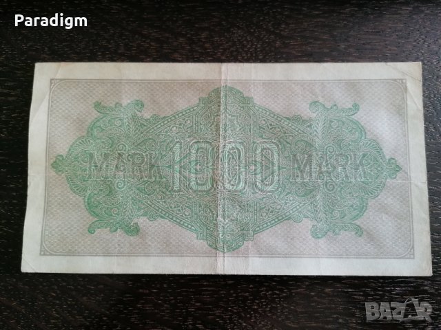 Райх банкнота - Германия - 1000 марки | 1922г., снимка 2 - Нумизматика и бонистика - 29365691