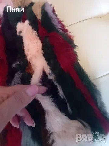 пъстро елече естествен косъм, само пробвано , снимка 2 - Елеци - 47482755