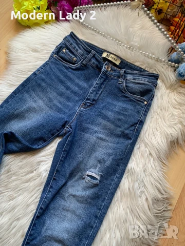 Еластични накъсани дънки, снимка 2 - Дънки - 50867714