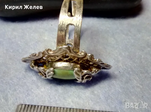 BERRAK 925 Регулируем АР НУВО СТИЛ СКЪПОЦЕНЕН СРЕБЪРЕН ПРЪСТЕН СРЕБРО 925 с ШЛИФОВАН УНАКИТ 49728, снимка 11 - Пръстени - 49346754