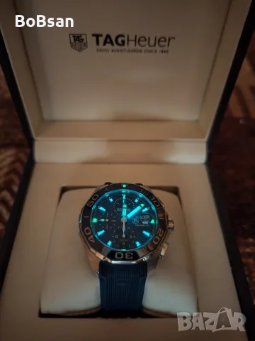 TAG Heuer Aquaracer Calibre 16 Automatic Chronograph Blue Dial, снимка 7 - Мъжки - 56326860