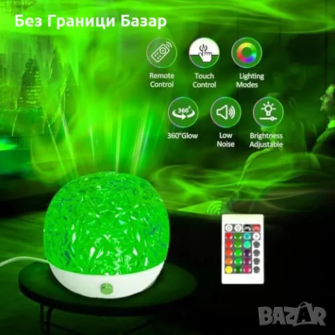 Нов  Проектор за Северно Сияние – 16 Цвята, 30 Режима Атмосферна Светлина за Стая, снимка 2 - Други - 49278710