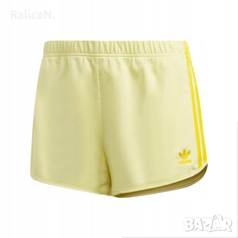 Дамски къси панталони Adidas 3 stripe shorts yellow, снимка 4 - Панталони - 51527582
