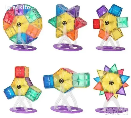 Само магнитни елементи! Магнитен конструктор Виенско Колело 45 бр. за 41лв.