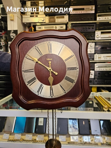 Немски стенен часовник J.schrenk с махало и тежести. Не работи, продава се за декорация или някой да, снимка 3 - Стенни часовници - 50575677