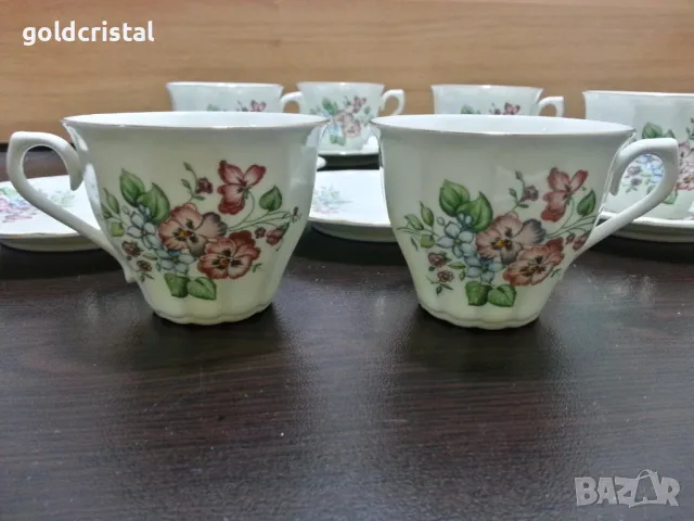 Стар български костен порцелан Бононя чашки за кафе , снимка 4 - Антикварни и старинни предмети - 48683881