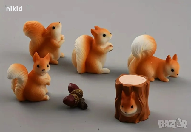 6 бр Катерица катеричка катерици малки фигурки играчки фугурка за игра и украса торта от смола, снимка 3 - Фигурки - 52426927