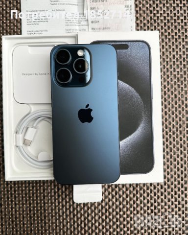 НОВ!!! 24М ГАР / ЛИЗИНГ / IPhone 15 Pro / 256Gb / Blue Titanium , снимка 5 - Apple iPhone - 44353253