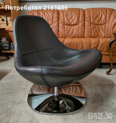 Елегантно кресло от естествена кожа 