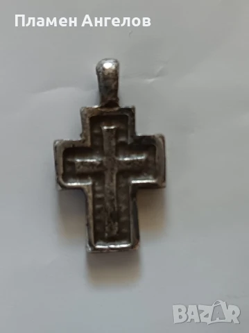 Старо посребрено кръстче, висулка