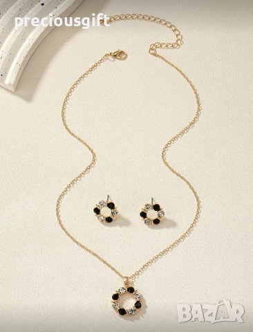 Комплект бижута - гердан и обеци, снимка 2 - Бижутерийни комплекти - 52053862